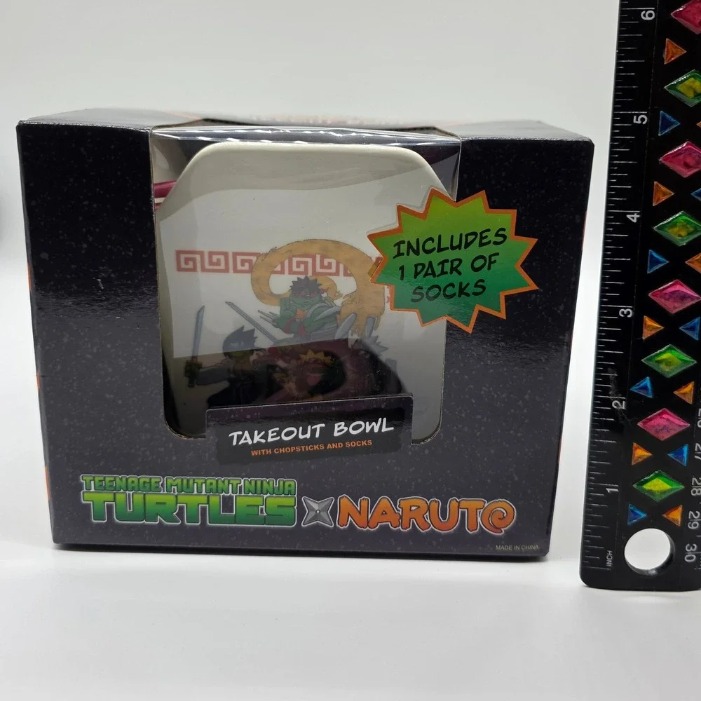 Teenage Mutant Ninja Turtles x‎ Naruto Ceramic Takeout Bowl Chopsticks Socks Set